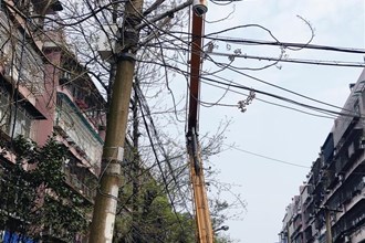 【社會】江北城區(qū)紅廟街老舊路燈拆除