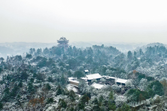 雪中桃花源恍若仙境【組圖】