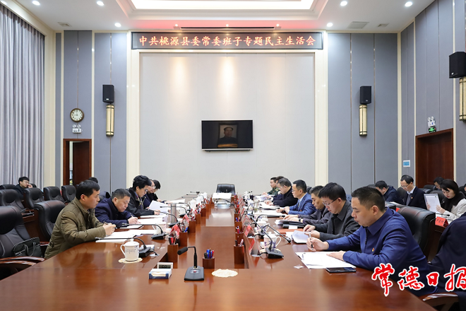 市領(lǐng)導(dǎo)指導(dǎo)桃源縣委常委班子黨史學(xué)習(xí)教育專題民主生活會