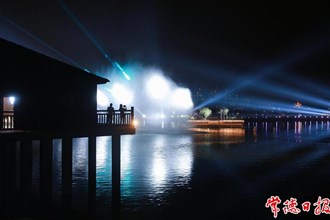 【攝影報道】噴泉水秀，天幕露營，漁歌營地夜晚迎來第一波游客