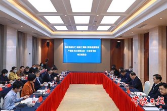 省考察團來?？疾烨⒄剼淠苎b備產業(yè)園項目