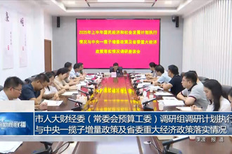 市人大財經(jīng)委（常委會預(yù)算工委）調(diào)研組調(diào)研計劃執(zhí)行與中央一攬子增量政策及省委重大經(jīng)濟政策落實情況